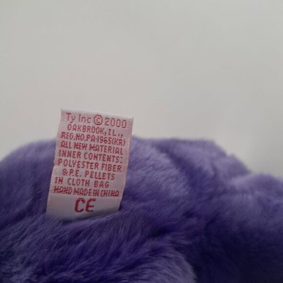 TY Beanie Buddy - EMPLOYEE the Purple Bear 14 `` with tags Stuffed Animal Toy - Picture 3 of 6